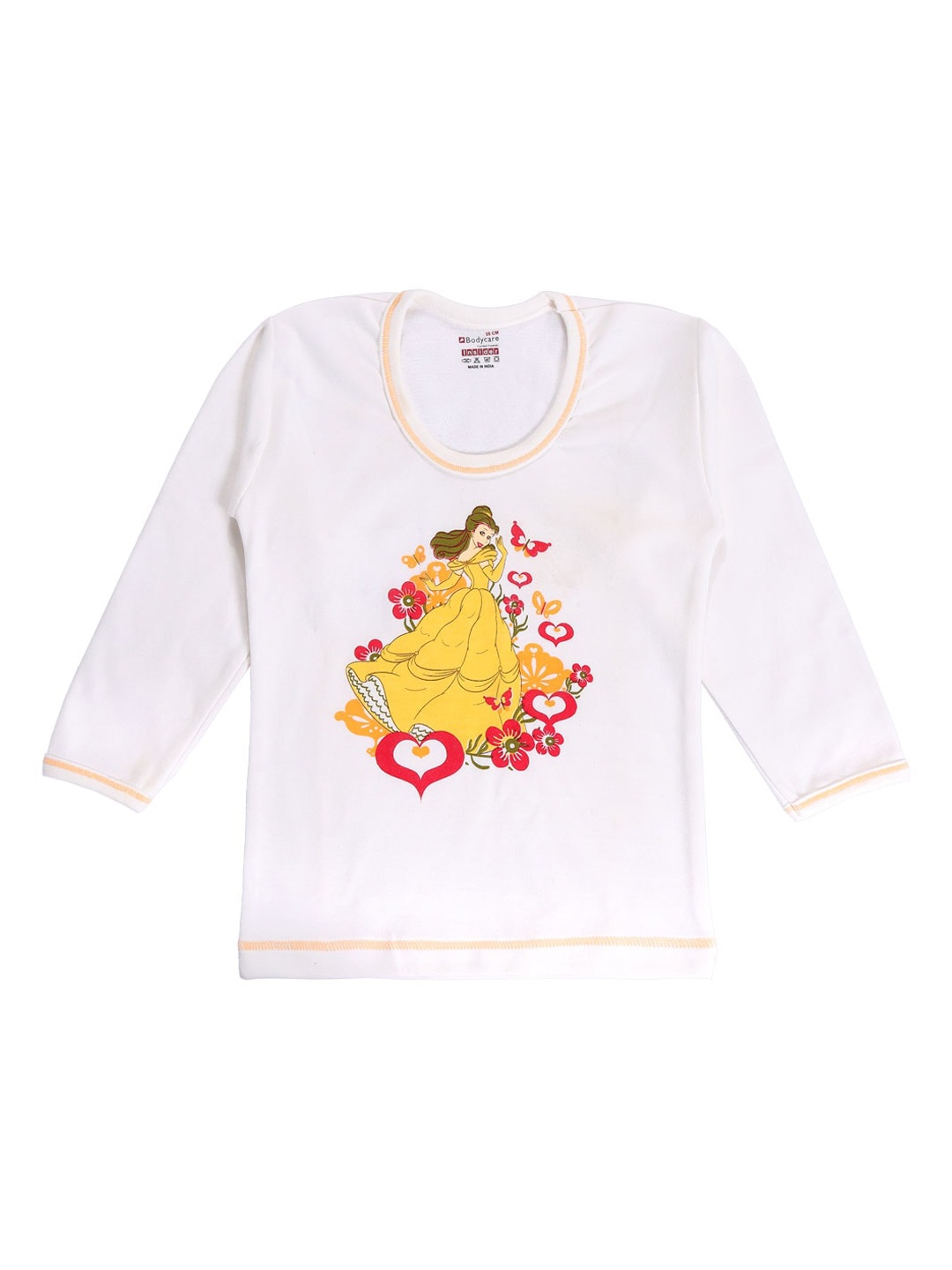 

BODYCARE INSIDER Girls Printed Round Neck Thermal Top, White