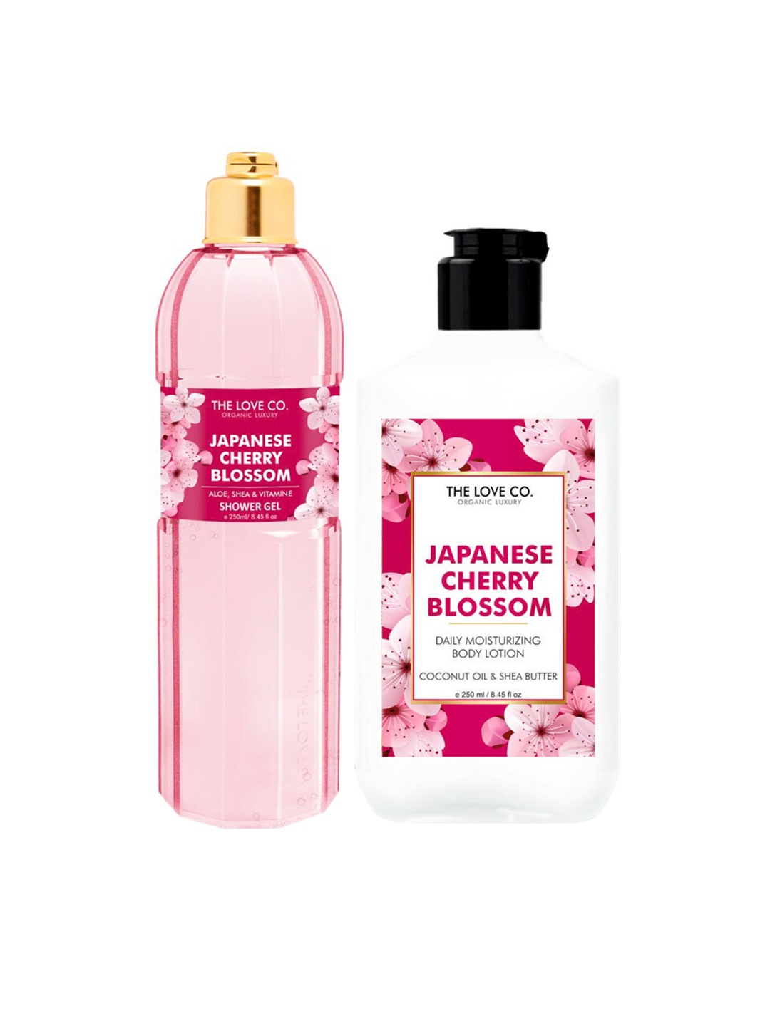 

THE LOVE CO. Japanese Cherry Blossom Shower Gel & Body Lotion Combo - 250 ml each, White