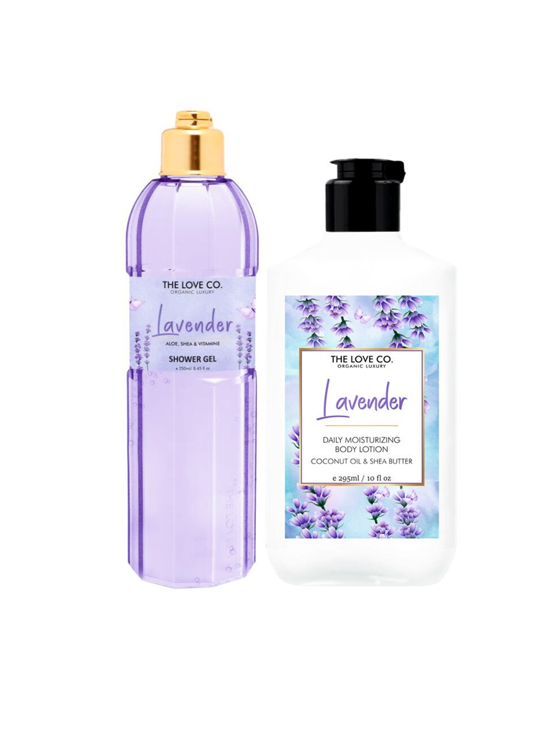 

THE LOVE CO. Set Of 2 Lavender Body Wash + Body Lotion - 250 ml each, White