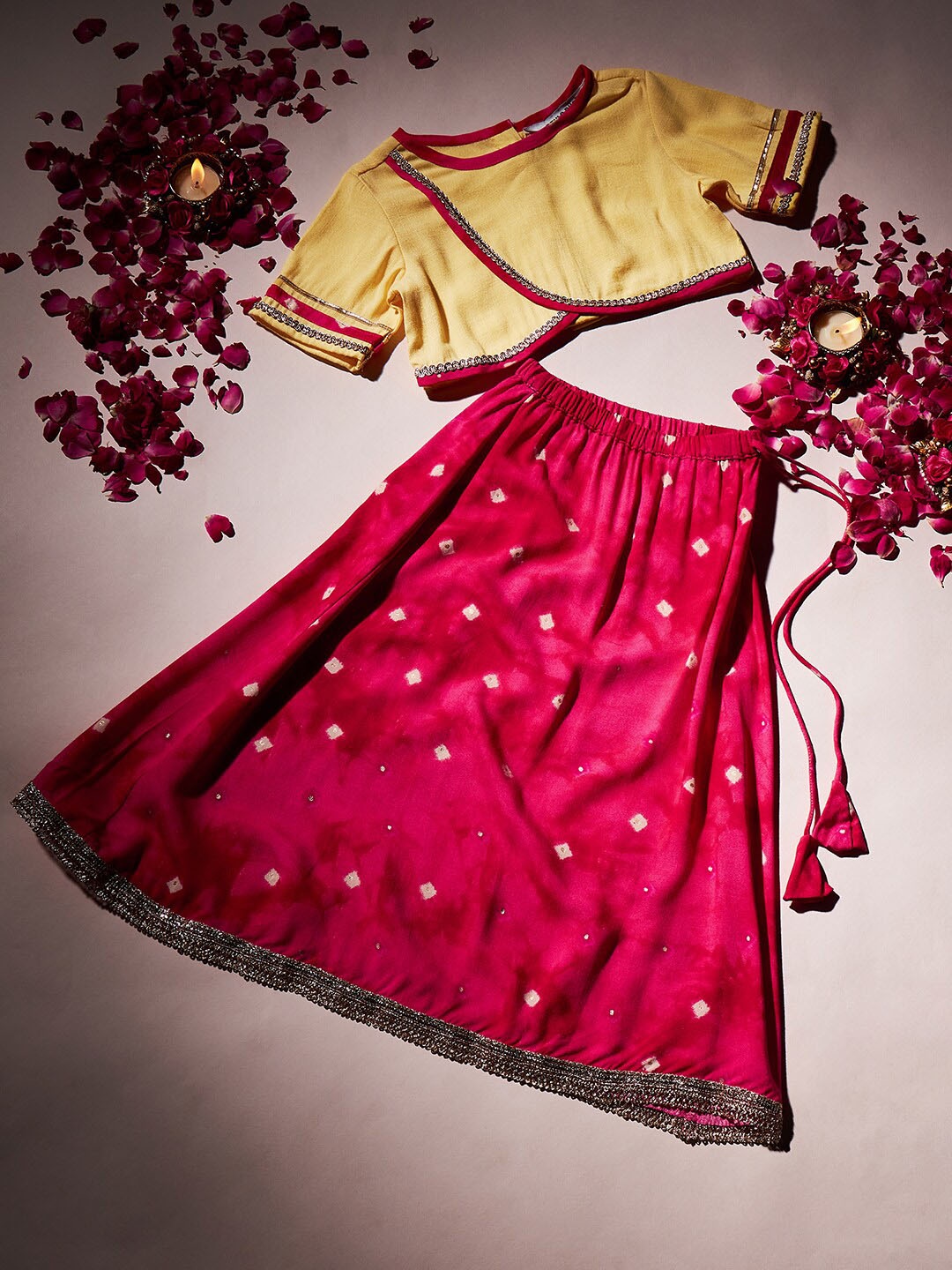 

Stylo Bug Girls Embellished Ready to Wear Lehenga & Choli, Yellow
