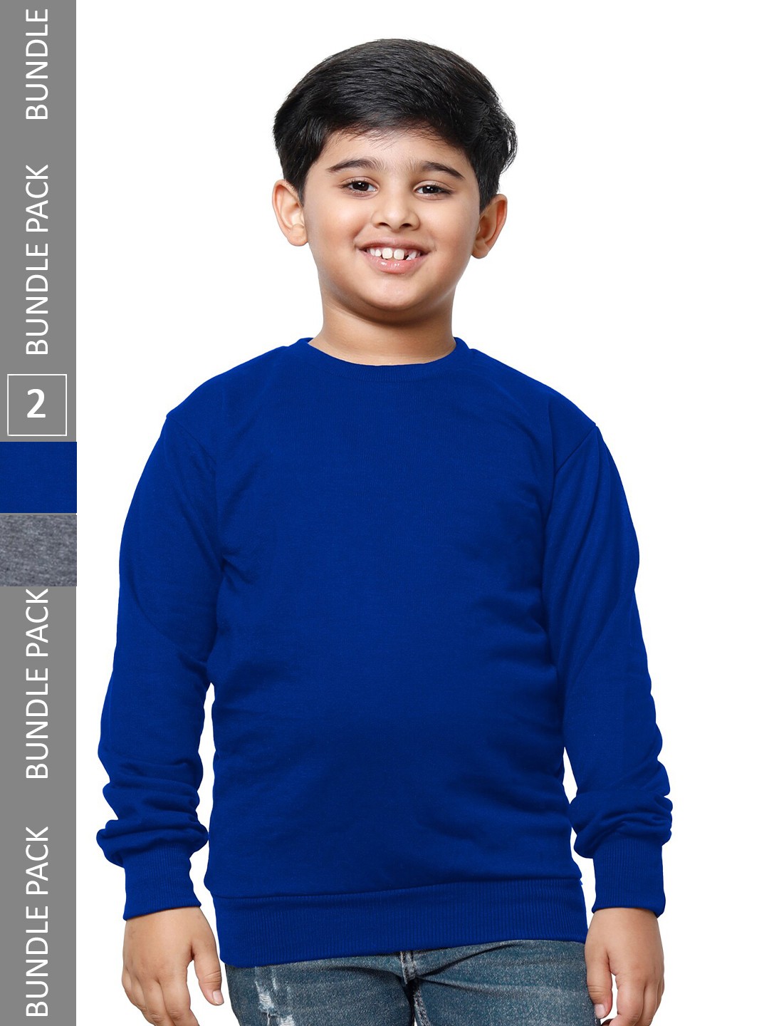 

IndiWeaves Boys Pack Of 2 Long Sleeves Fleece Sweatshirt, Blue