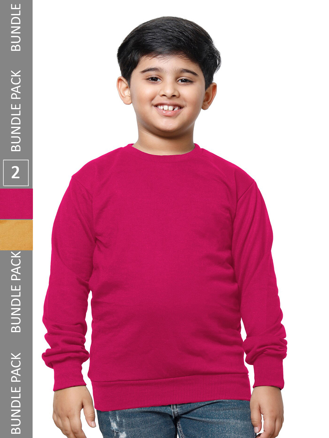 

IndiWeaves Boys Pack Of 2 Long Sleeves Fleece Sweatshirt, Pink