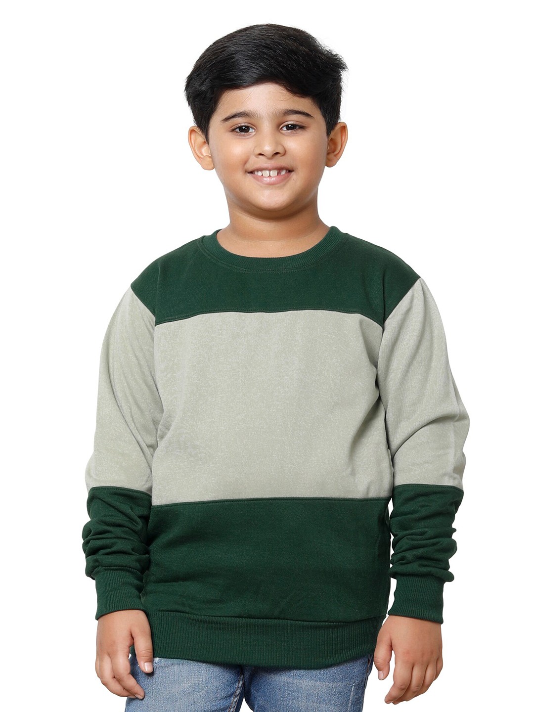 

IndiWeaves Boys Colourblocked Sweatshirt, Grey