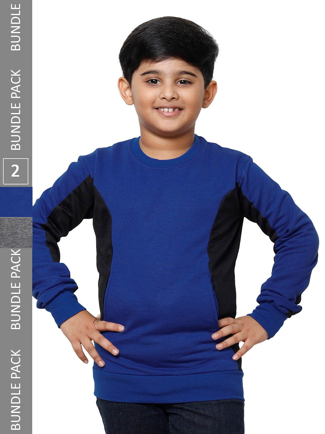 

IndiWeaves Boys Pack Of 2 Long Sleeves Fleece Sweatshirt, Multi