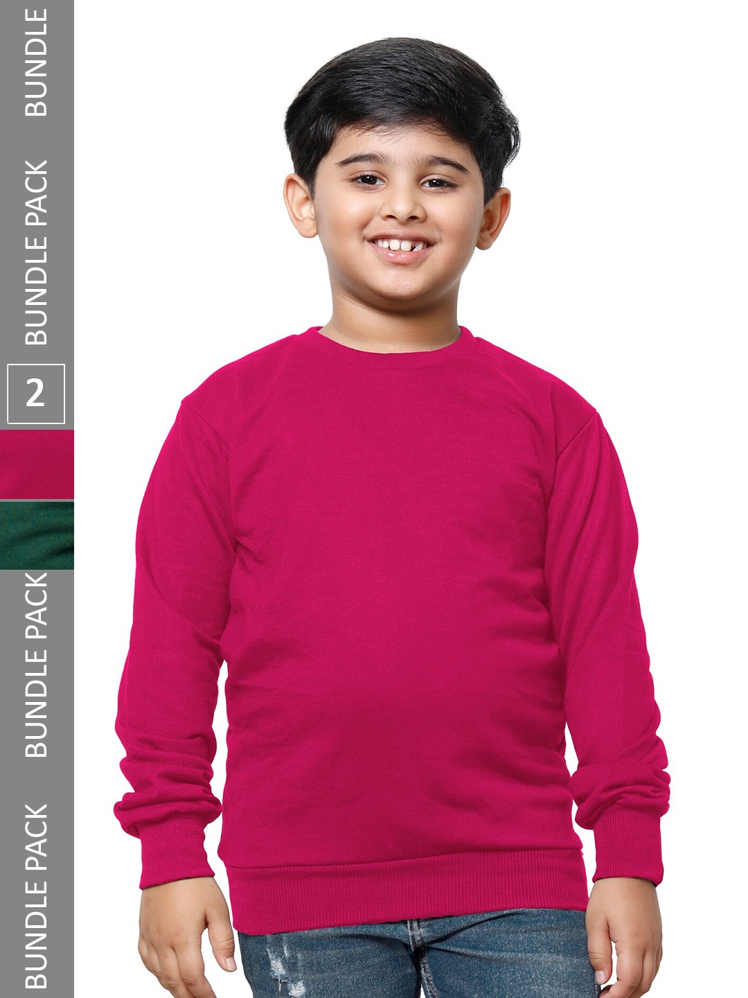 

IndiWeaves Boys Pack Of 2 Pullover Fleece Sweatshirts, Pink