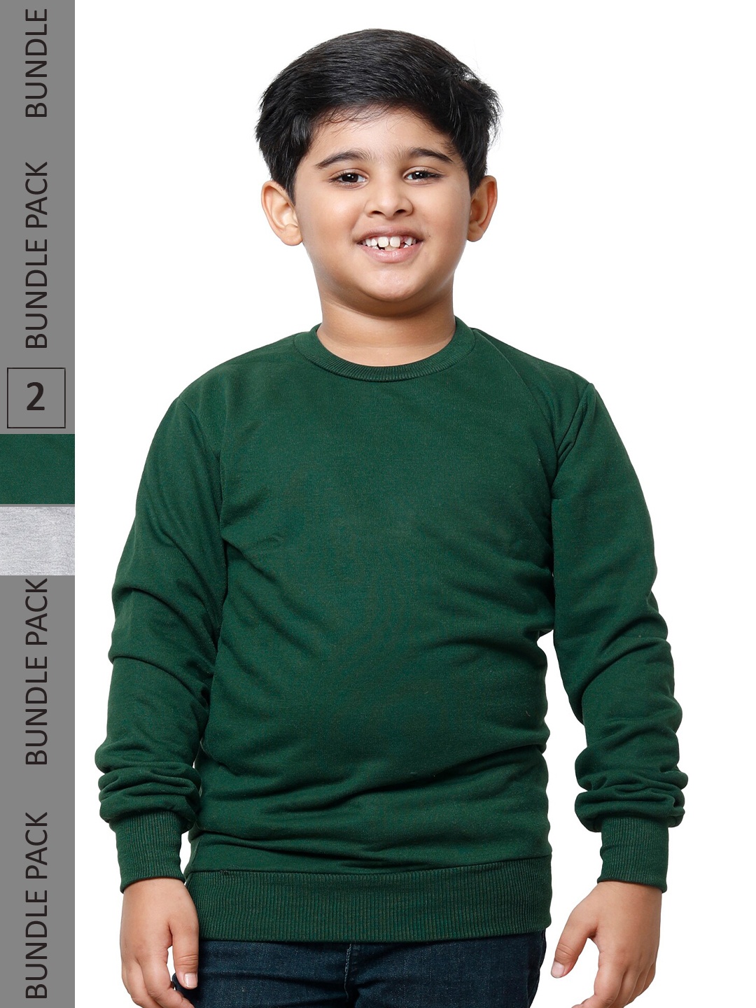 

IndiWeaves Boys Pack Of 2 Long Sleeves Fleece Sweatshirt, Grey