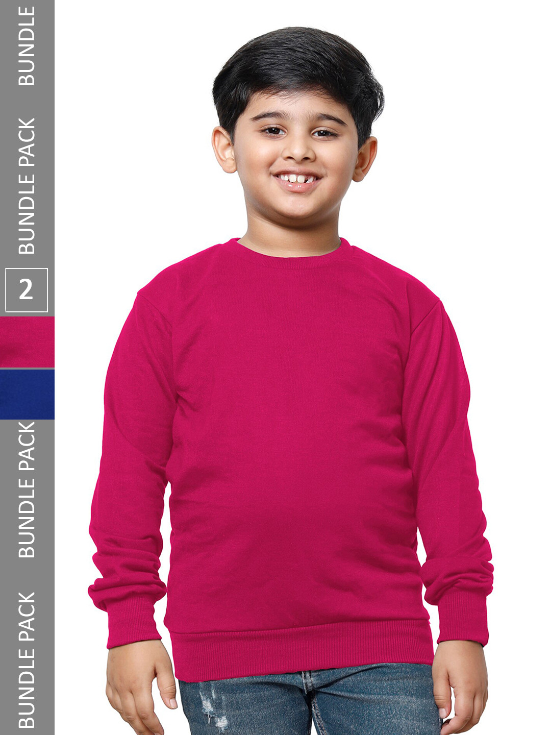 

IndiWeaves Boys Pack Of 2 Fleece Pullover Sweatshirt, Rose