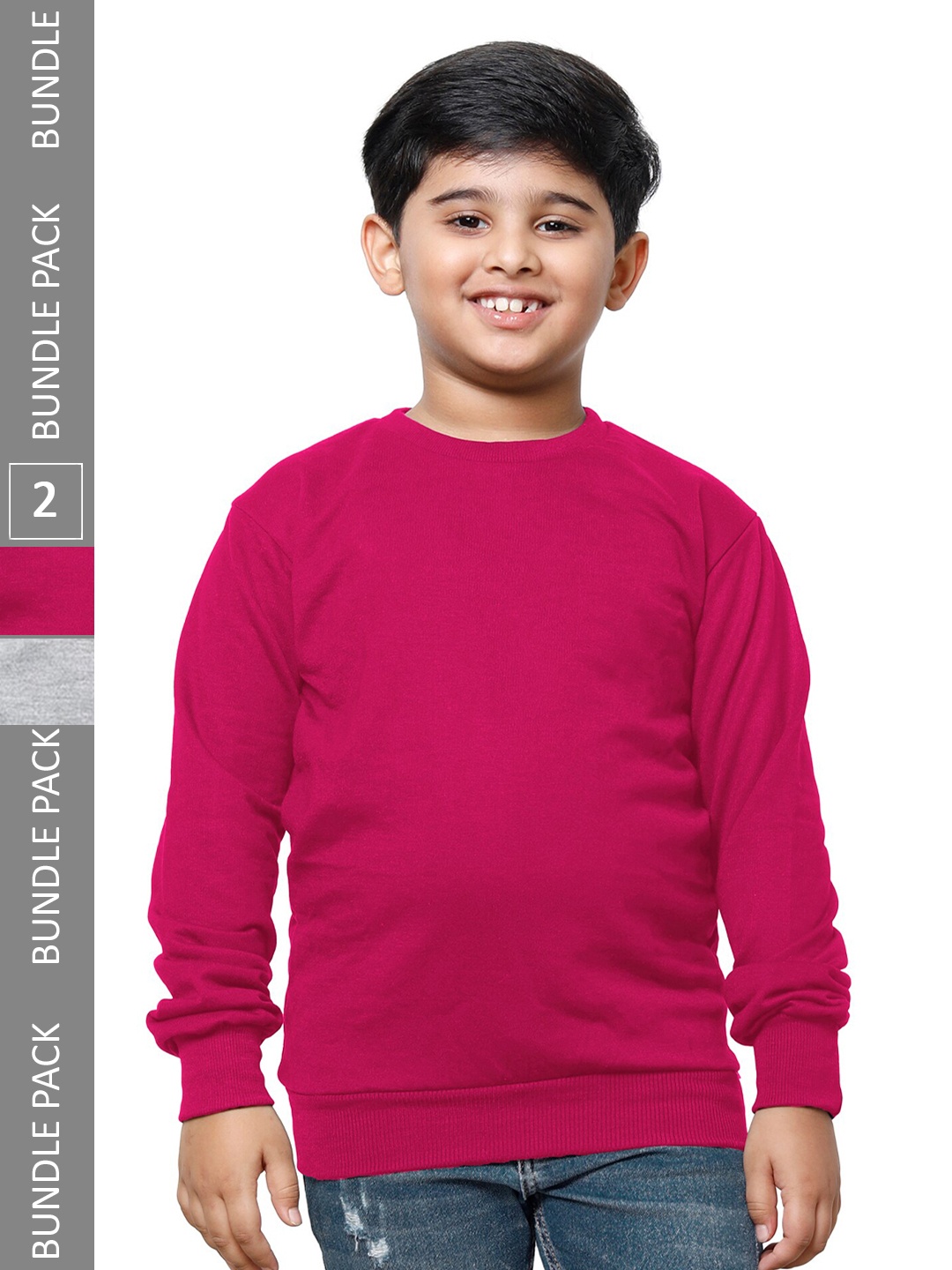 

IndiWeaves Boys Pack Of 2 Fleece Pullover Sweatshirt, Pink