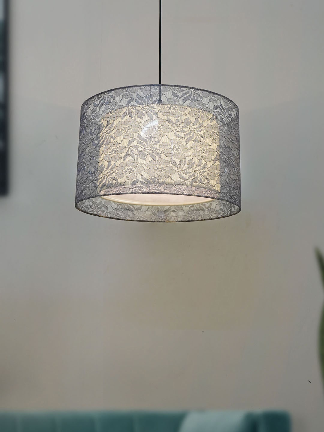 

Fos Lighting Grey Drum Pendant Hanging Light