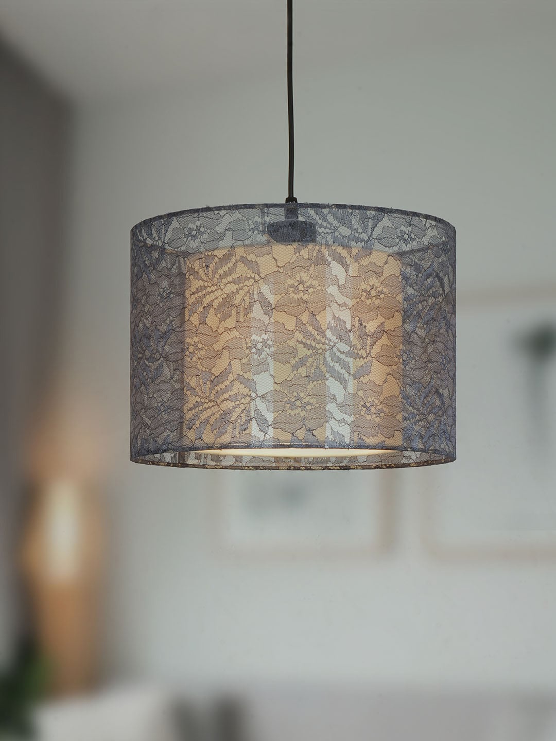 

Fos Lighting Chic Grey Drum Pendant Hanging Light
