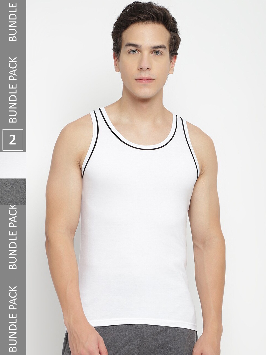 

La Intimo Pack Of 2 Pure Cotton Innerwear Vests, White