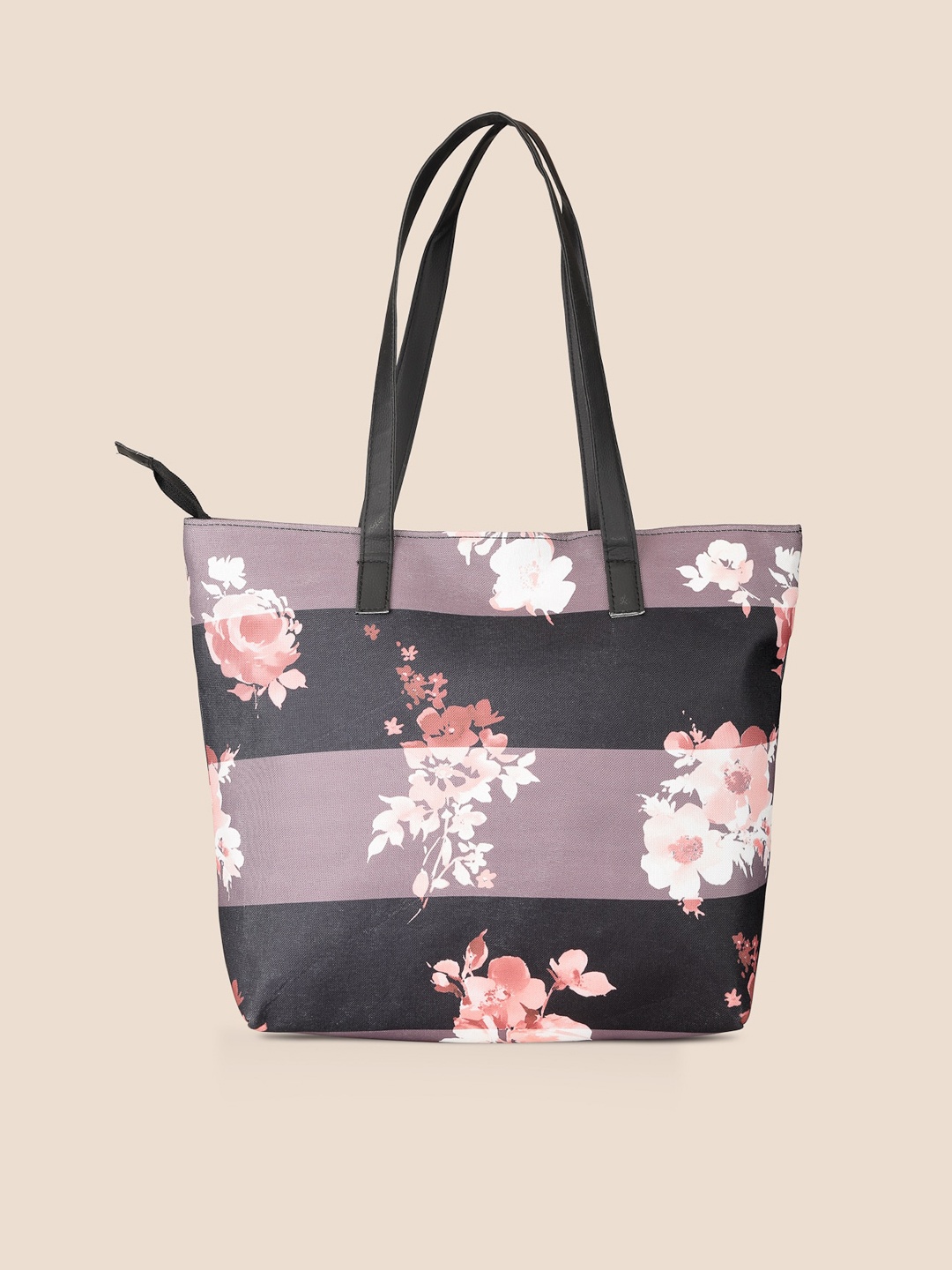 

Sangria Printed Structured Shoulder Bag, Black