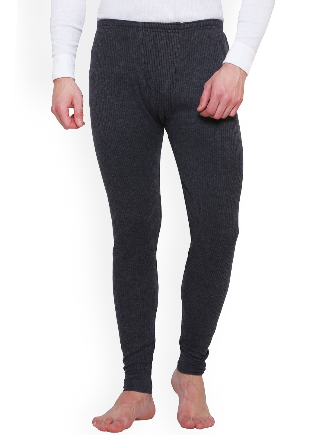 

Ayaki Men Wool Ribbed Thermal Bottoms, Grey