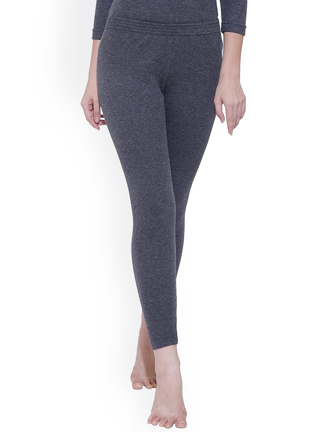 

BODYCARE INSIDER Women Mid-Rise Wool Thermal Bottoms, Charcoal