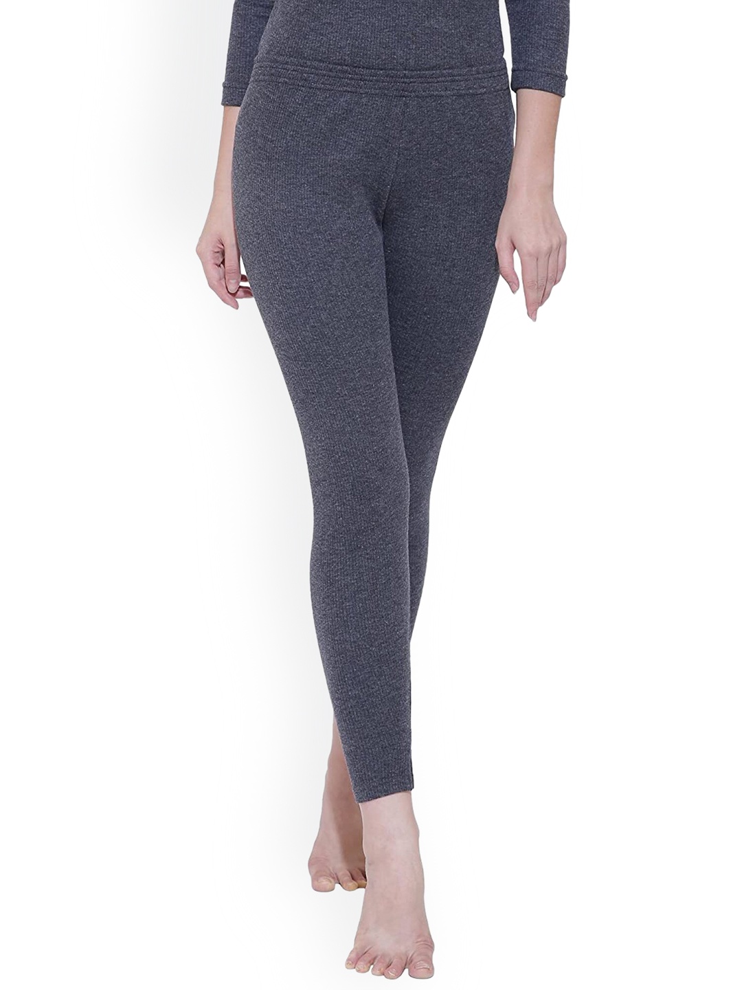 

BODYCARE INSIDER Women Mid-Rise Wool Thermal Bottoms, Charcoal