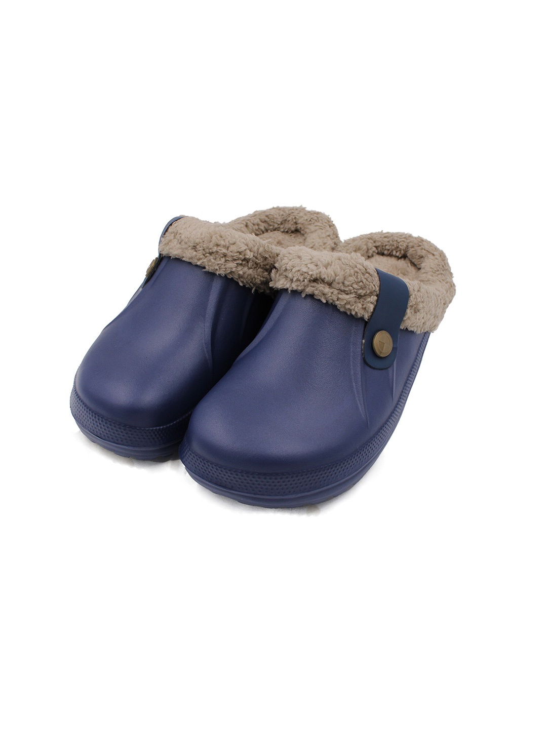 

JENNA Men Lightweight Fur Waterproof Room Slippers, Navy blue