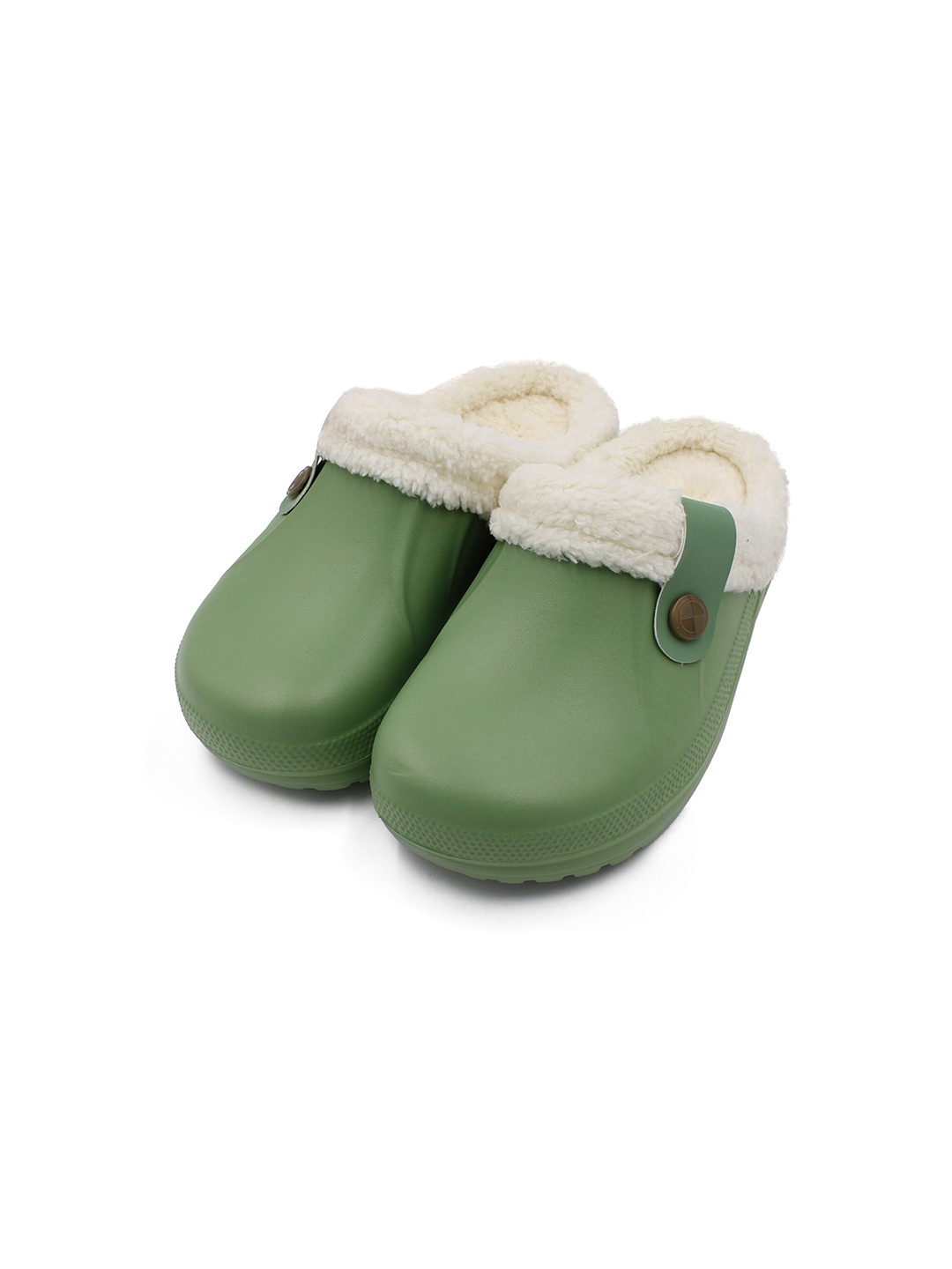 

JENNA Kids Lightweight Fur Waterproof Room Slippers, Green