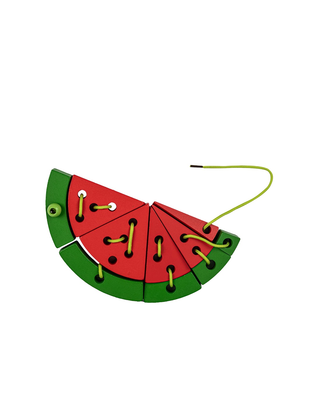

BAYBEE Kids Wooden Lacing Watermelon Threading Toy, Red