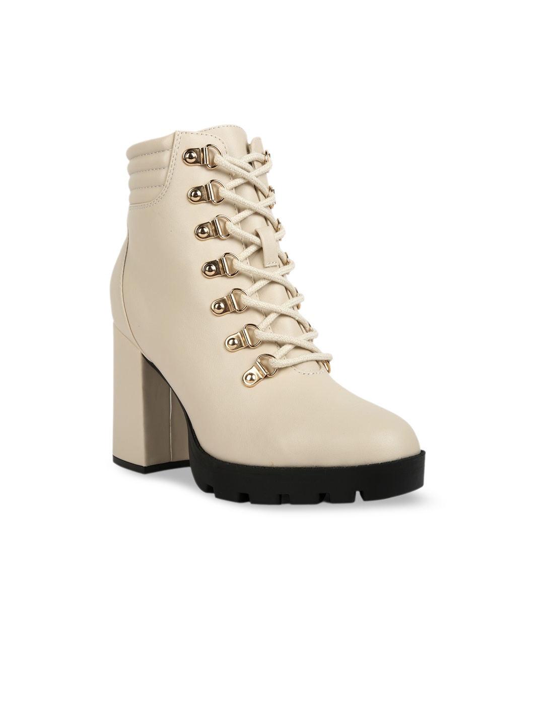 

London Rag Women Mid Top Platform Heel Regular Boots, Beige