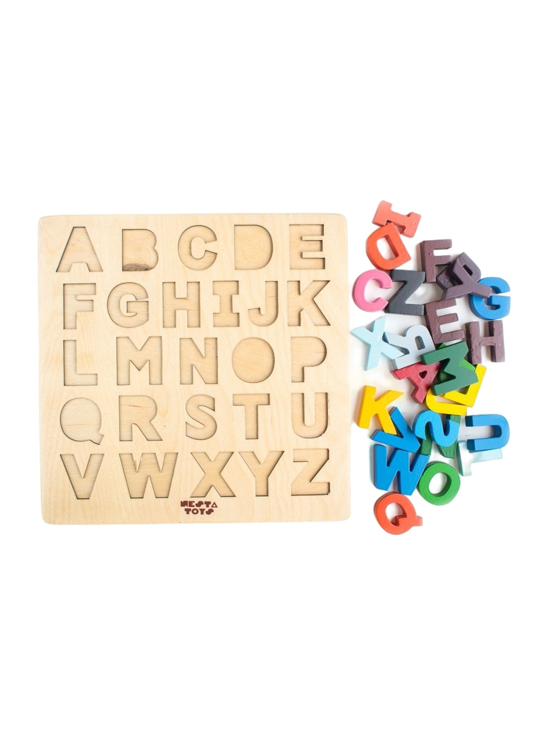 

Nesta Toys Kids Assorted Alphabet Blocks Puzzle, Beige