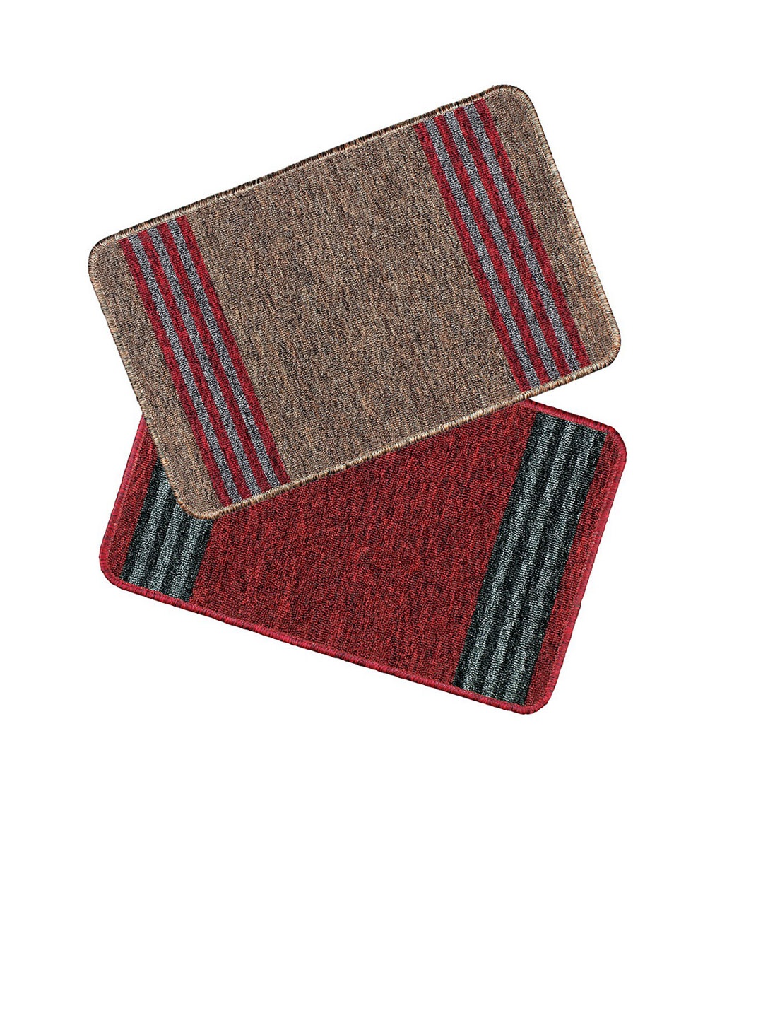 

Bedspun Brown & Red 2 Pieces Striped Anti-Skid Doormats
