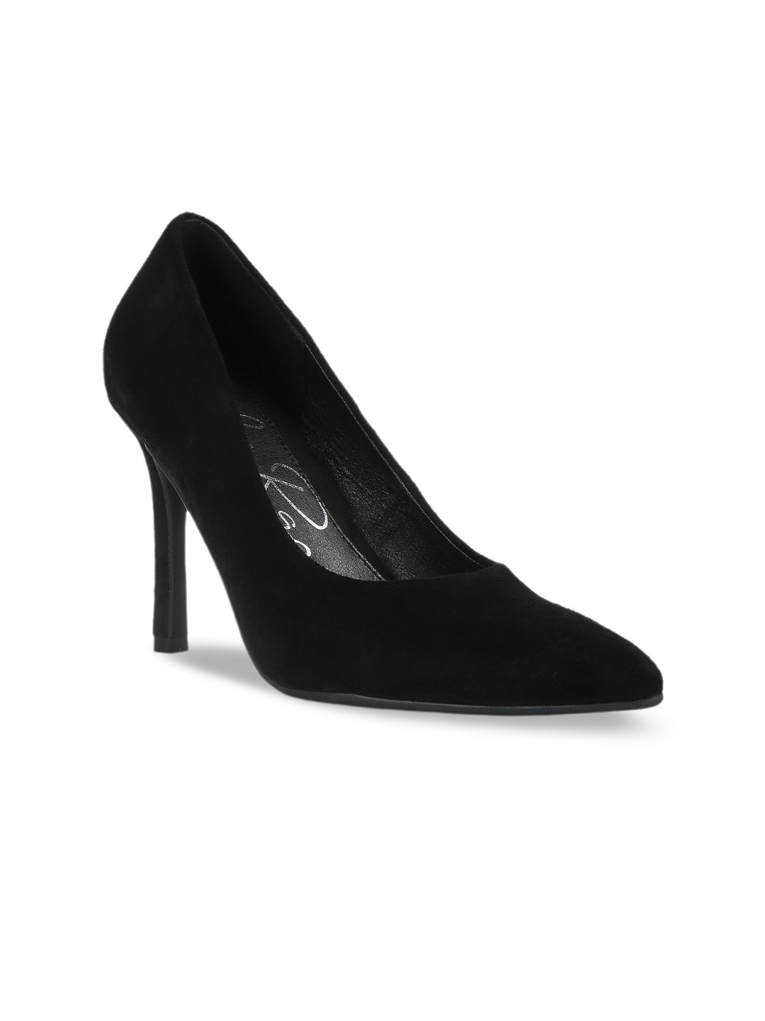 

London Rag Pointed Toe Suede Stiletto Heel Pumps, Black