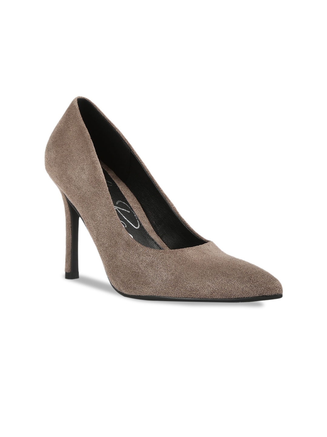 

London Rag Pointed Toe Suede Stiletto Heel Pumps, Taupe