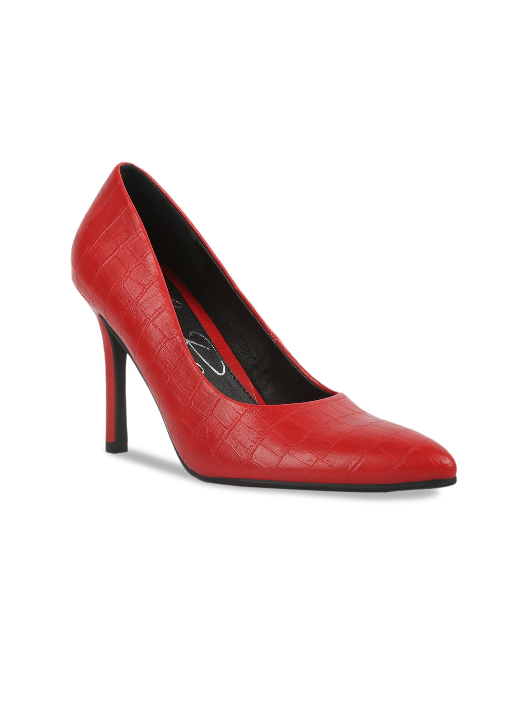 

London Rag Textured Stiletto Heel Pumps, Red