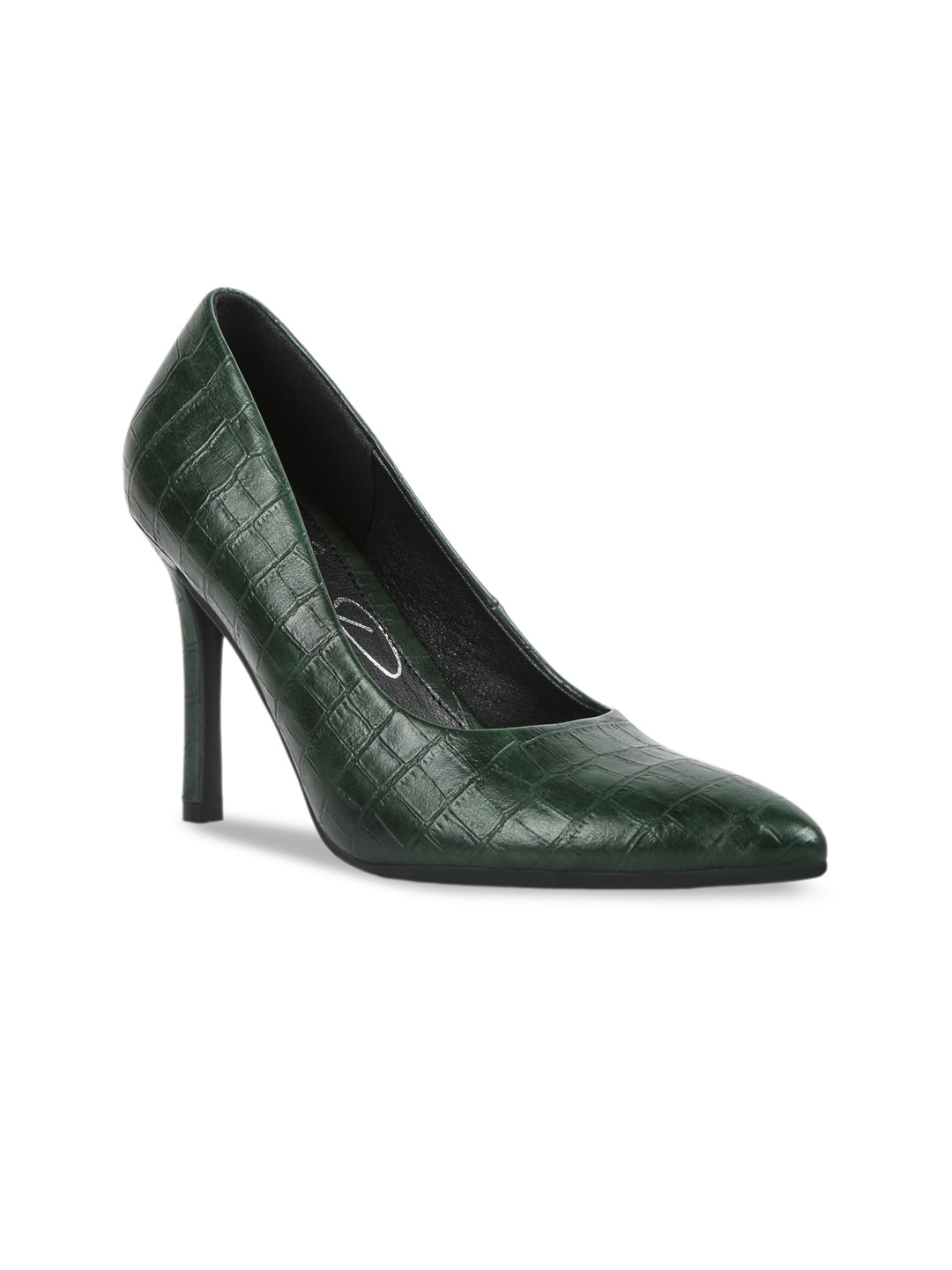 

London Rag Textured Stiletto Heel Pumps, Green