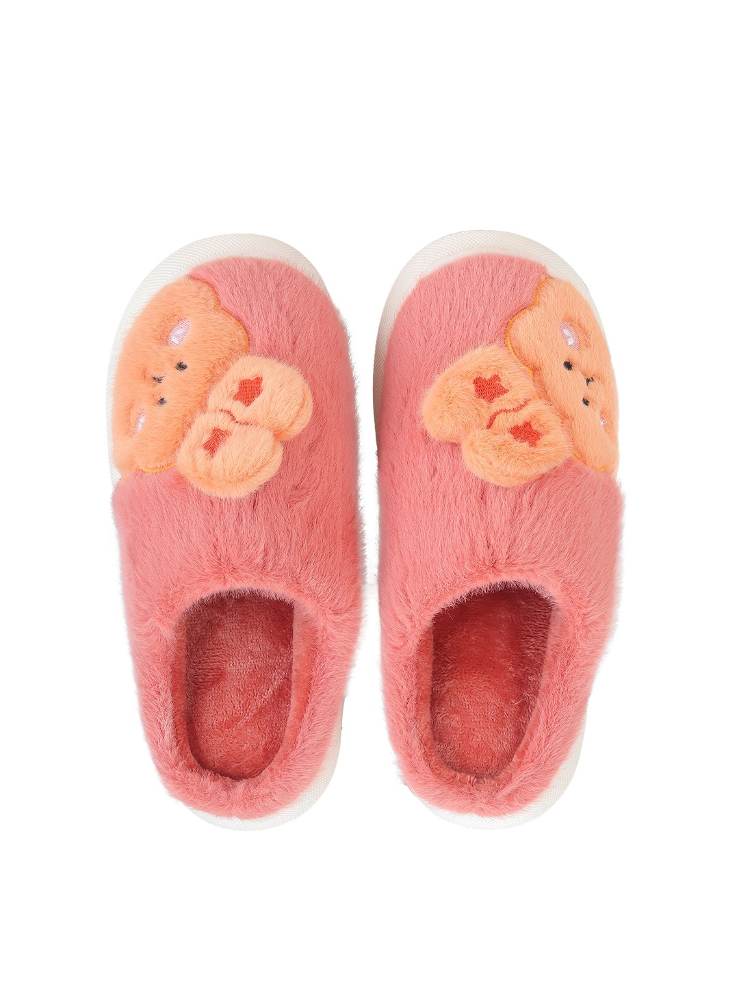

CASSIEY Women Teddy Self Design Fur Comfortable Room Slippers, Peach