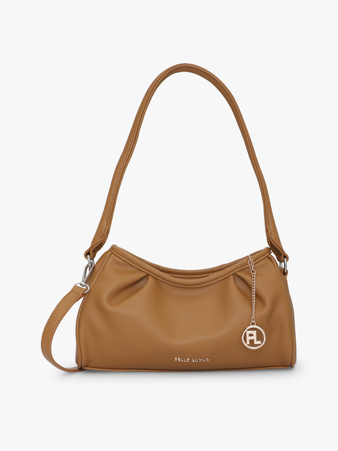 

PELLE LUXUR Structured Shoulder Bag, Brown
