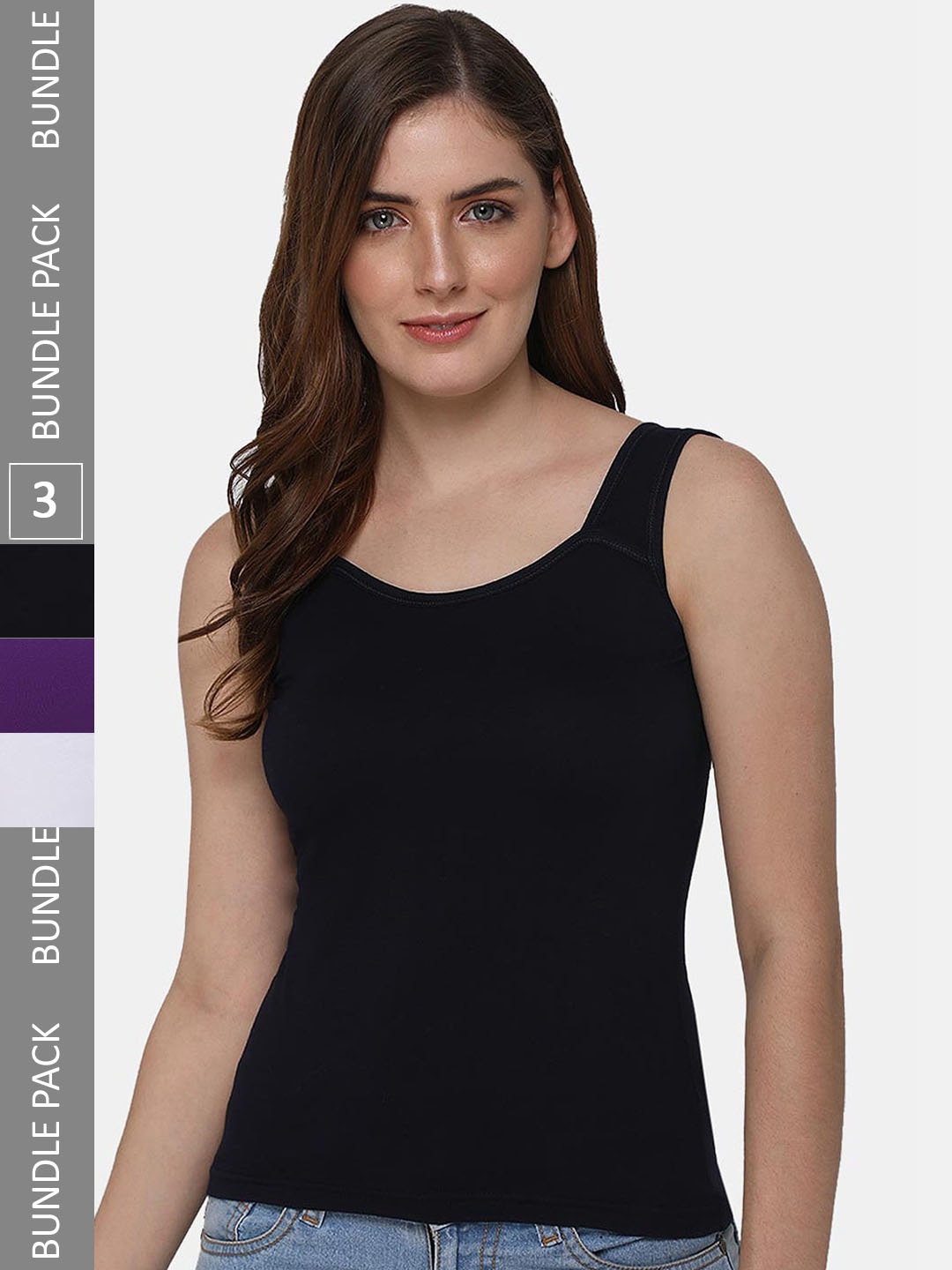 

intimacy LINGERIE Pack Of 3 Scoop Neck Cotton Slips, Black