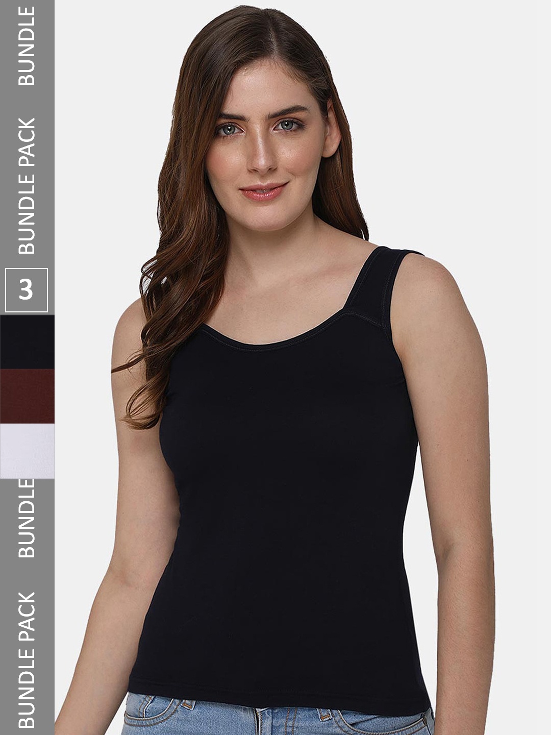 

intimacy LINGERIE Pack Of 3 Scoop Neck Cotton Slips, Black