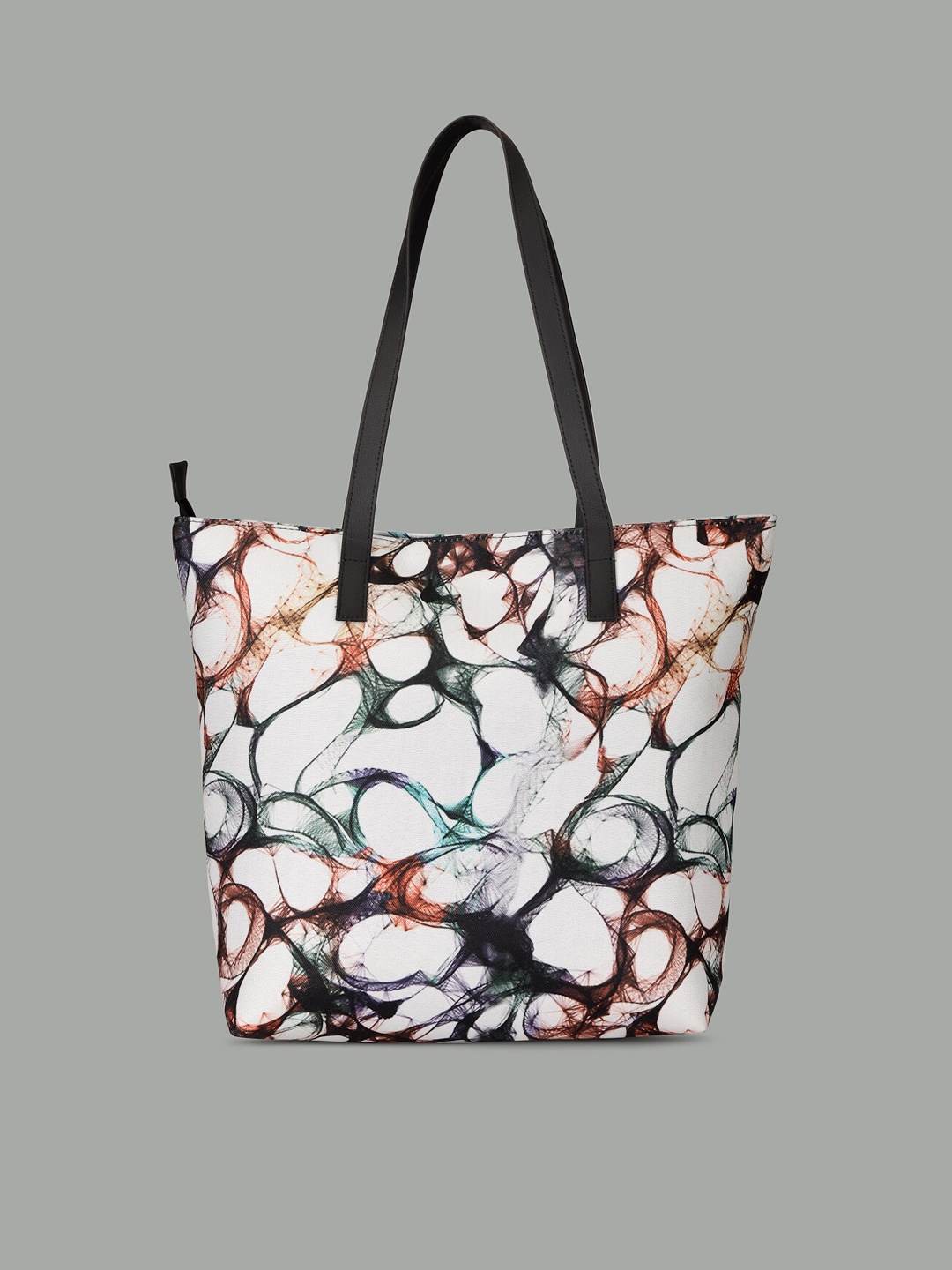 Mast & Harbour Printed Structured Tote Bag, White