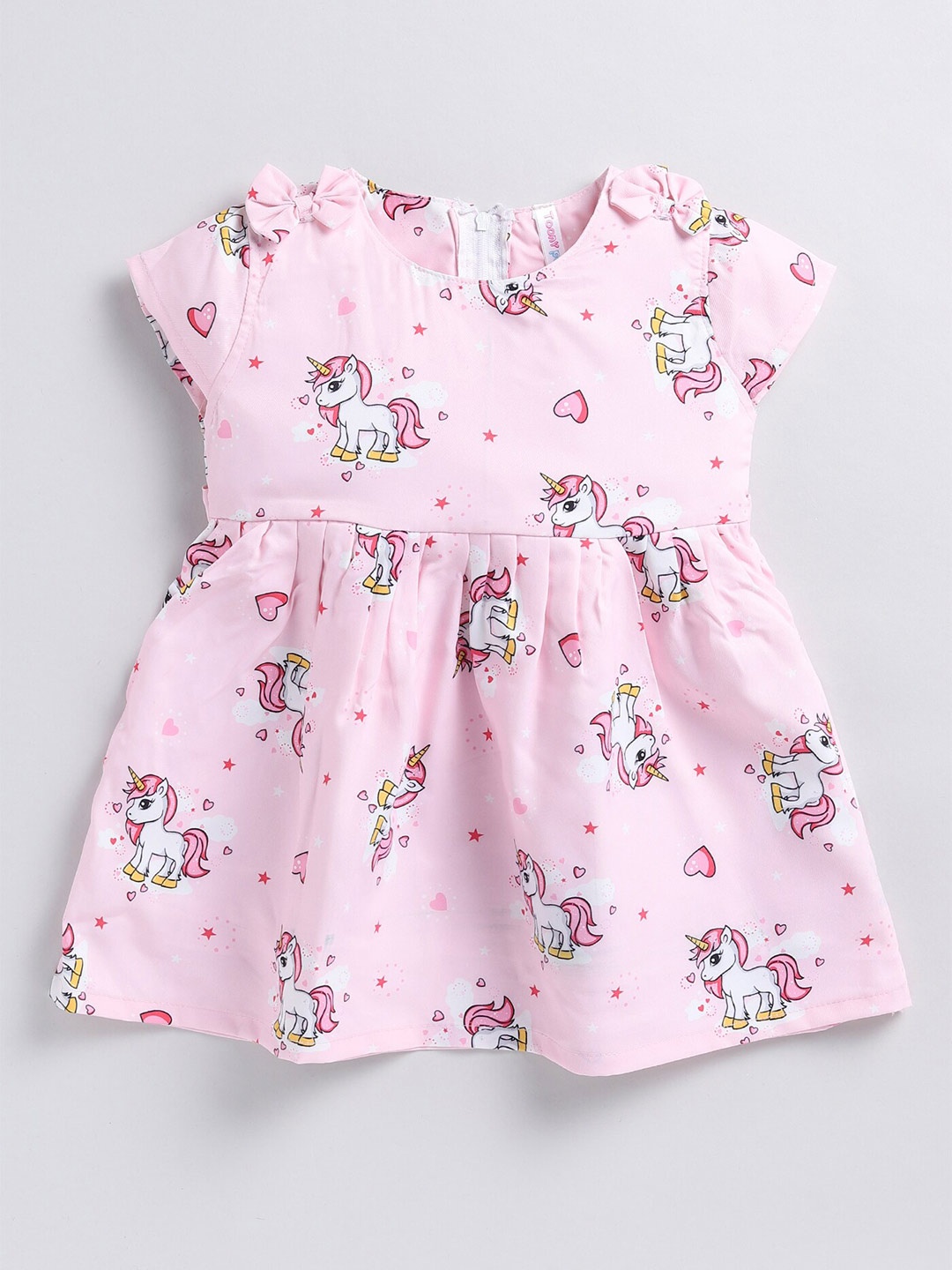 

Toonyport Conversational Printed Fit & Flare Cotton Dress, Pink