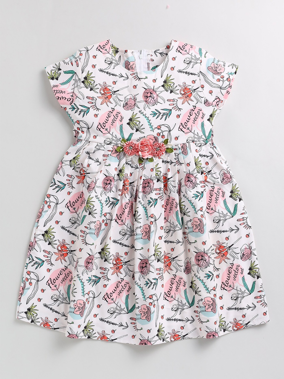 

Toonyport Floral Printed Fit & Flare Cotton Dress, White