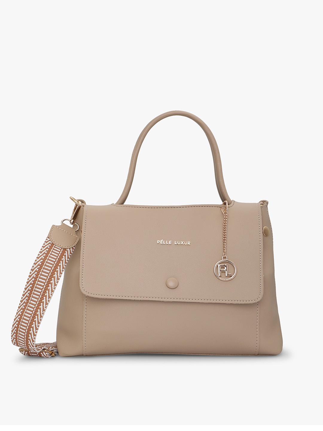 

PELLE LUXUR Structured Handheld Bag, Brown