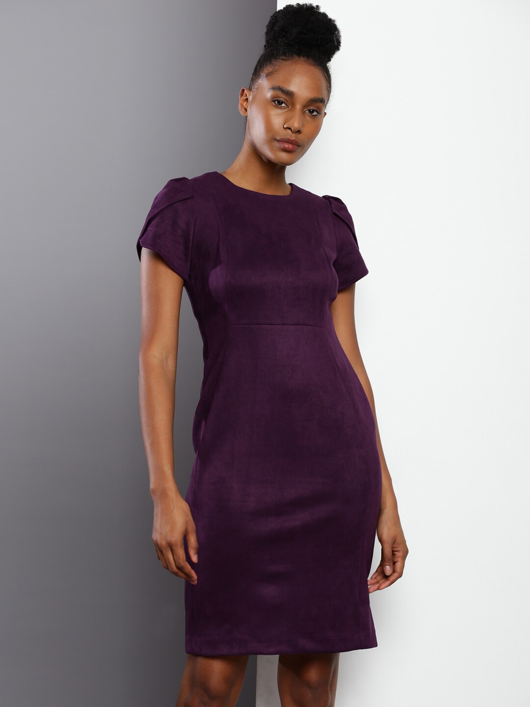 

Calvin Klein Jeans Round Neck Sheath Mini Dress, Purple