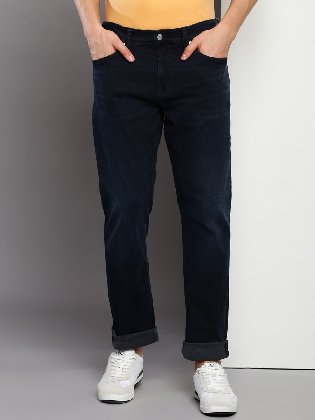 

Calvin Klein Jeans Men Straight Fit Stretchable Jeans, Navy blue