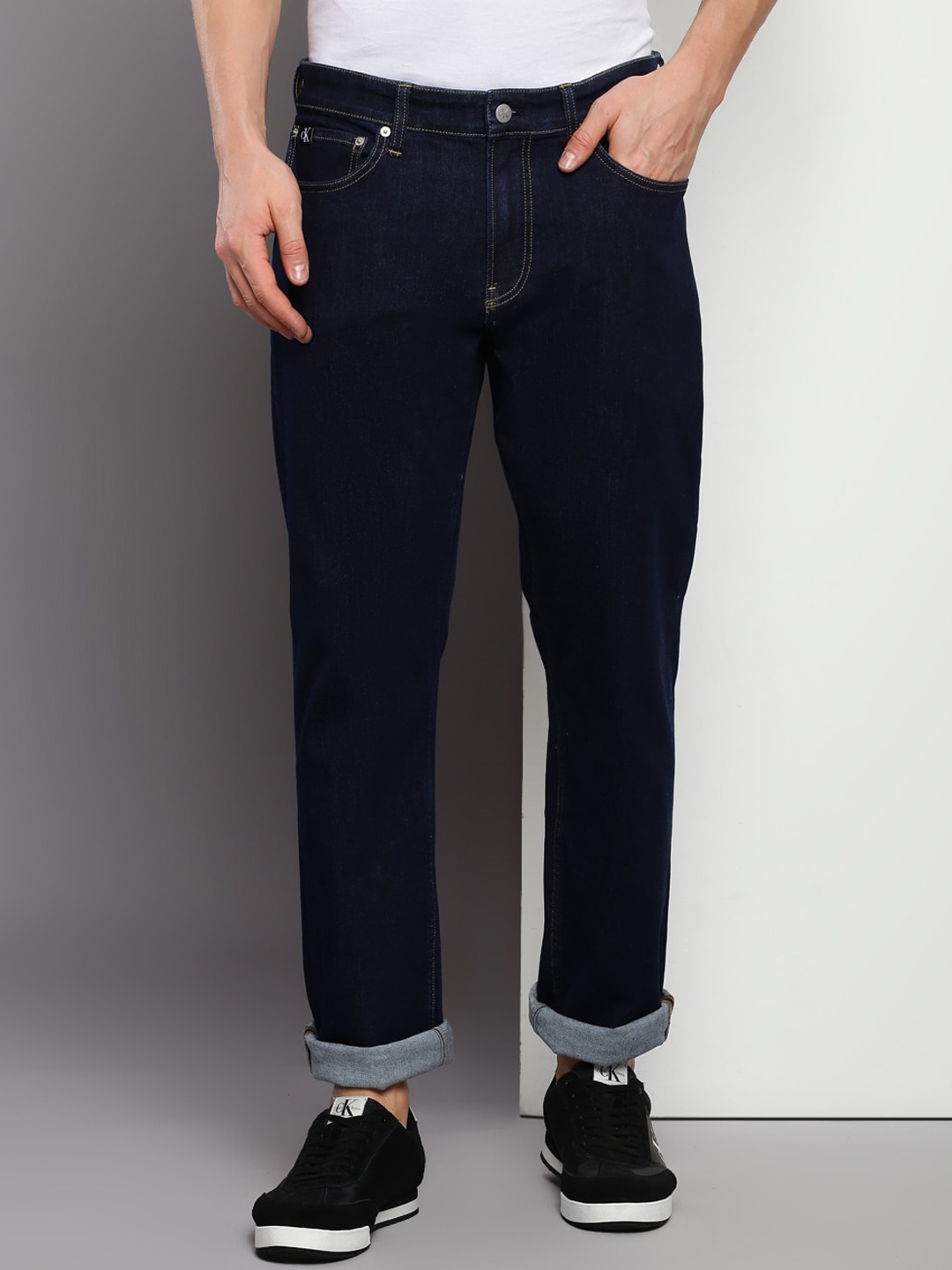 

Calvin Klein Jeans Men Straight Fit Stretchable Jeans, Navy blue