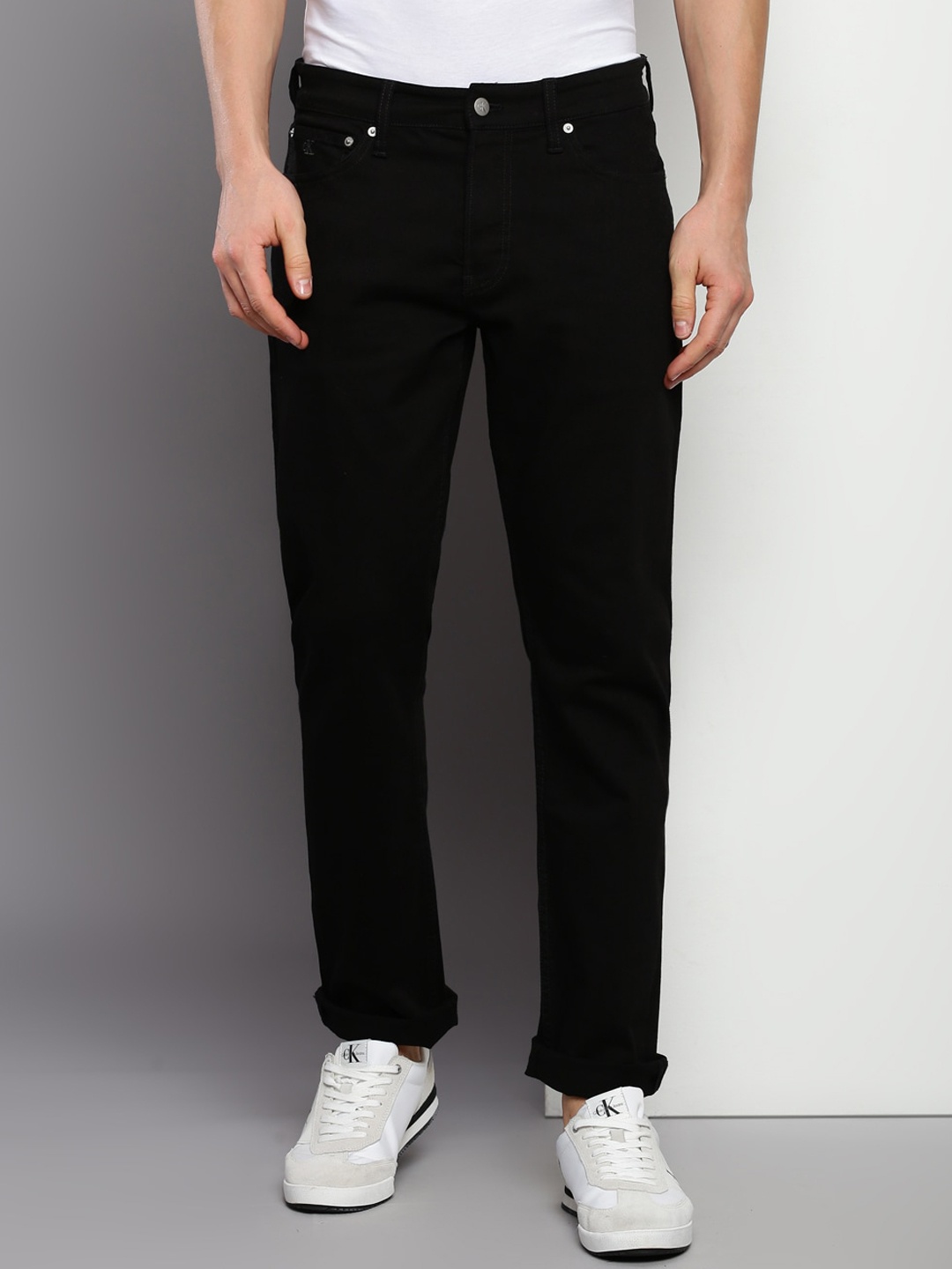 

Calvin Klein Jeans Men Straight Fit Stretchable Jeans, Black