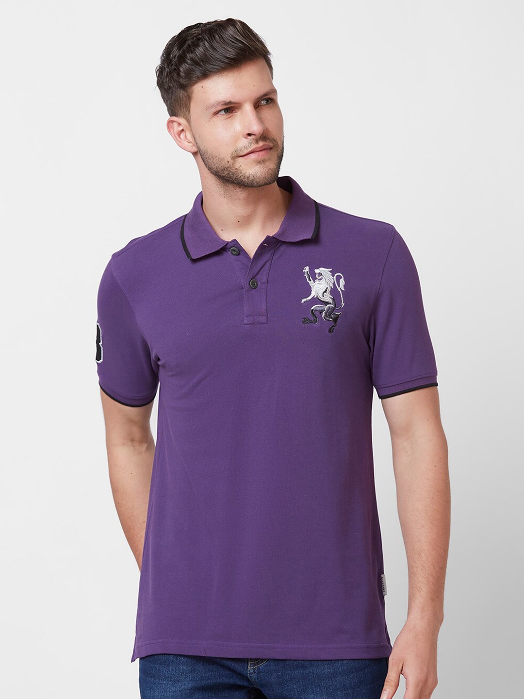 

GIORDANO Polo Collar Pure Cotton Slim Fit T-shirt, Purple