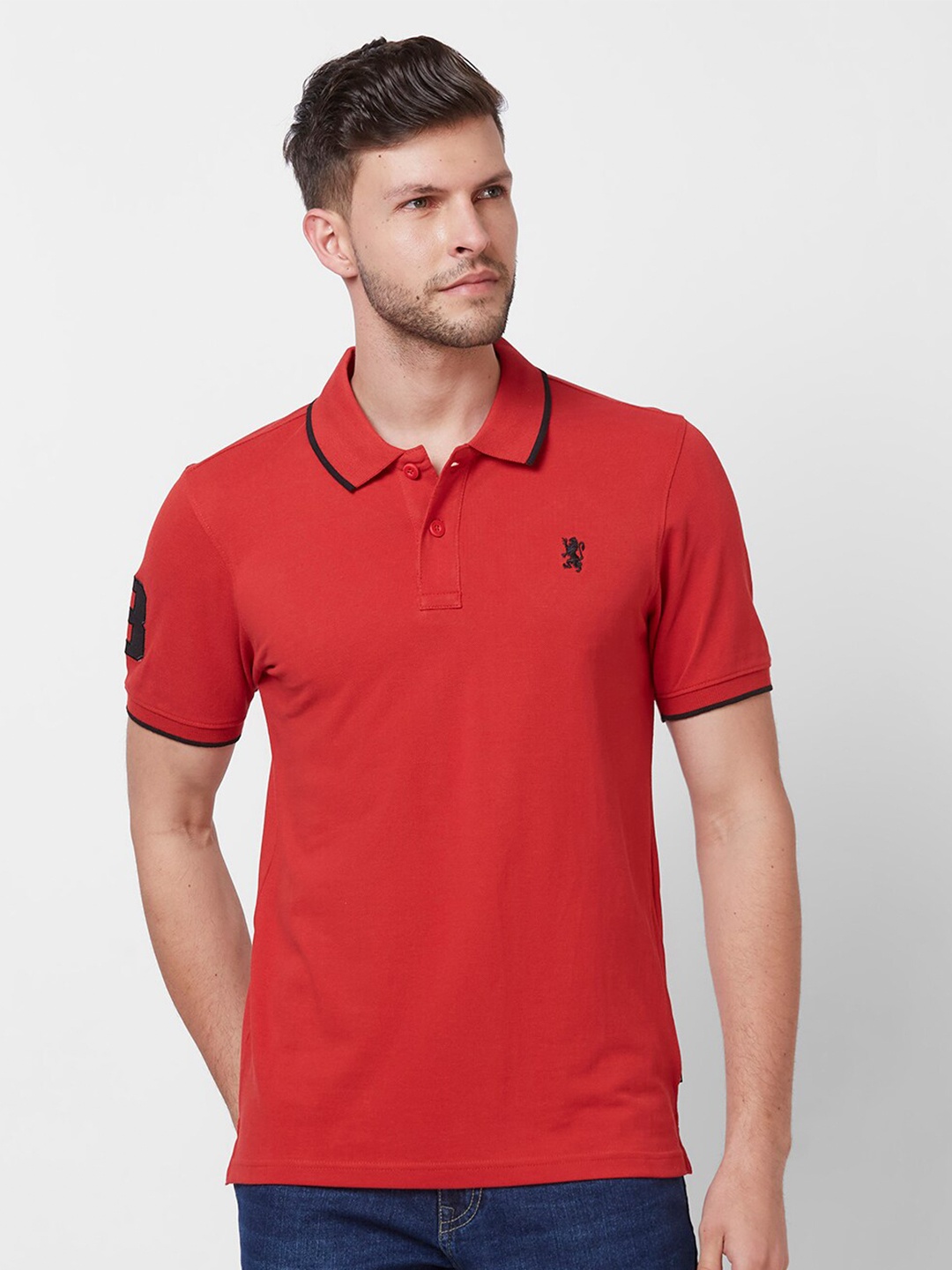 

GIORDANO Polo Collar Pure Cotton Slim Fit T-shirt, Red