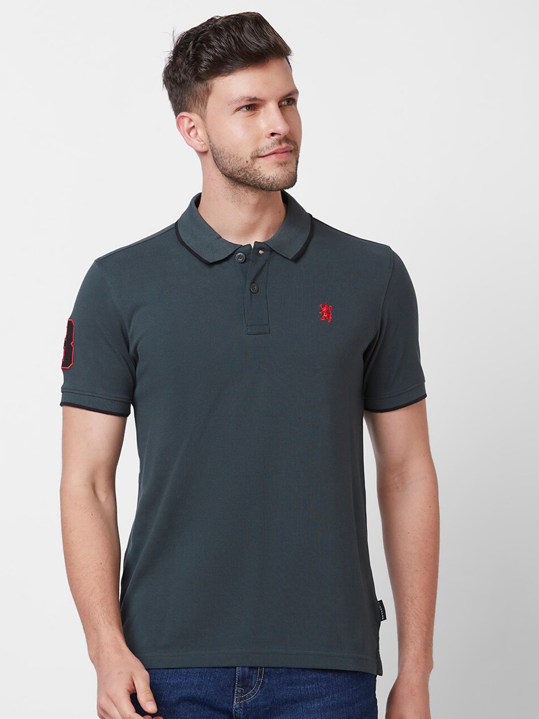 

GIORDANO Polo Collar Pure Cotton Slim Fit T-shirt, Green