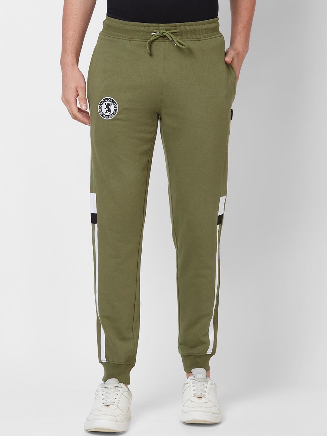 

GIORDANO Men Mid-Rise Slim Fit Joggers, Olive