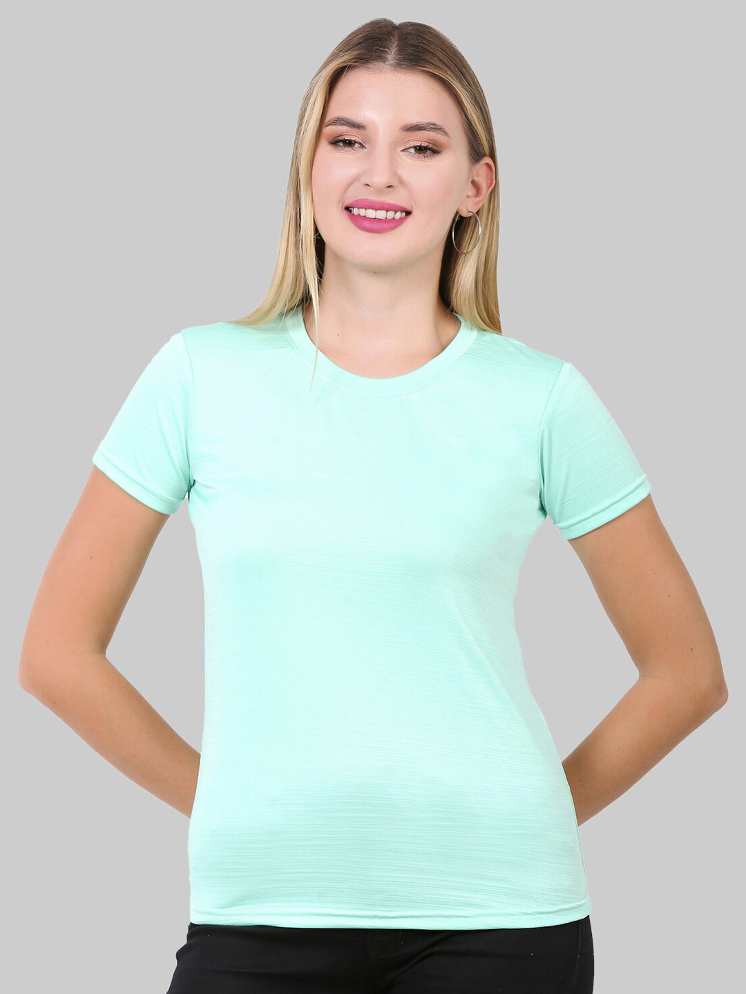 

Fasha Round Neck Regular Fit Sports T-shirt, Sea green