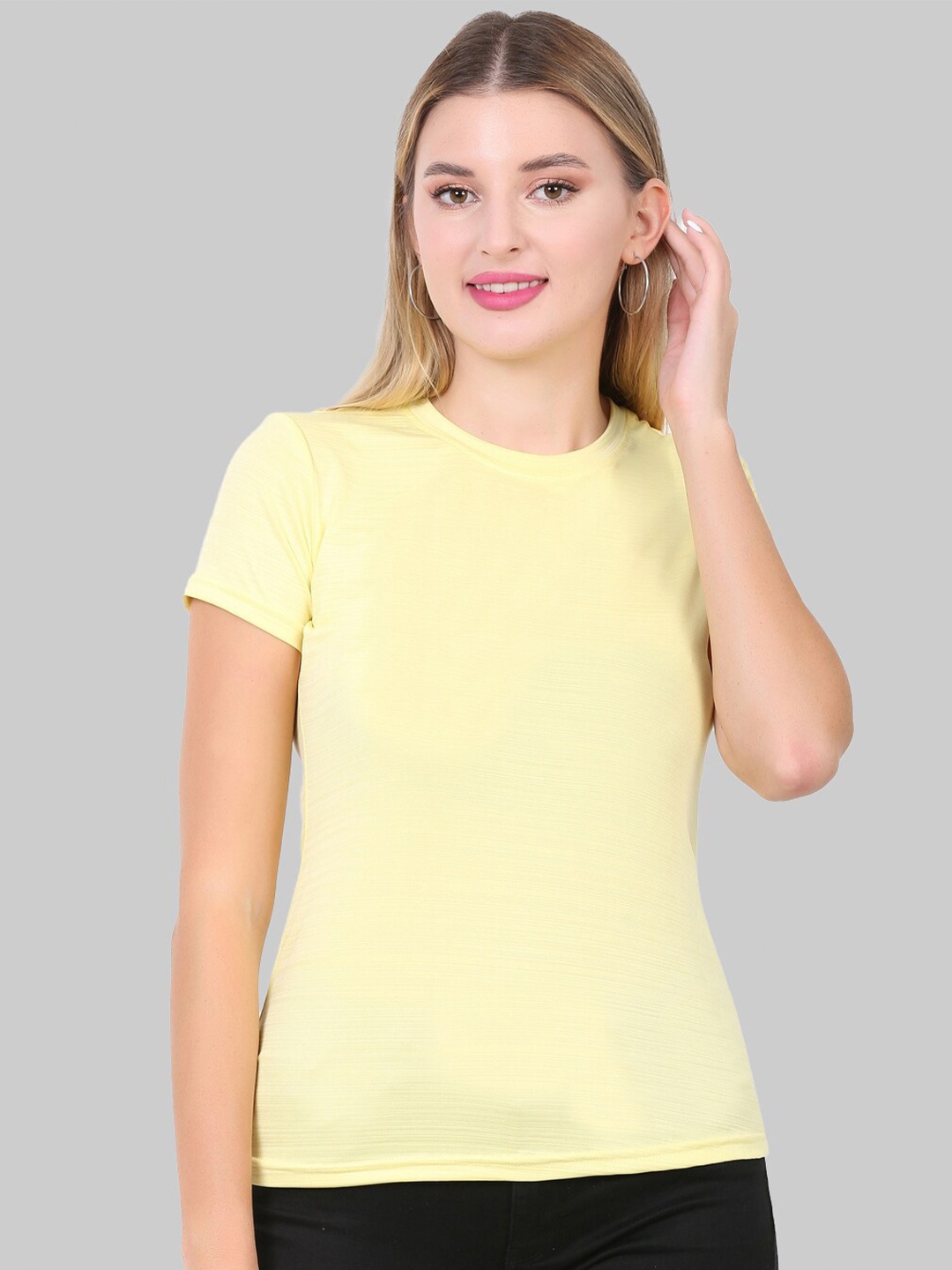 

Fasha Round Neck Regular Fit Sports T-shirt, Yellow