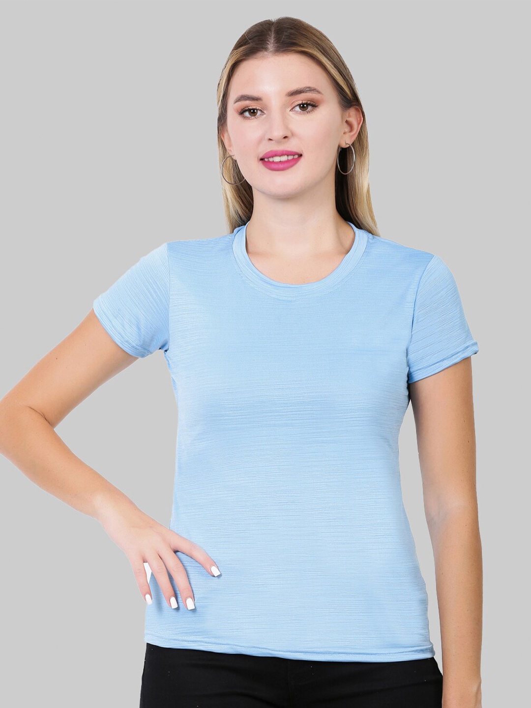 

Fasha Round Neck Regular Fit Sports T-shirt, Blue