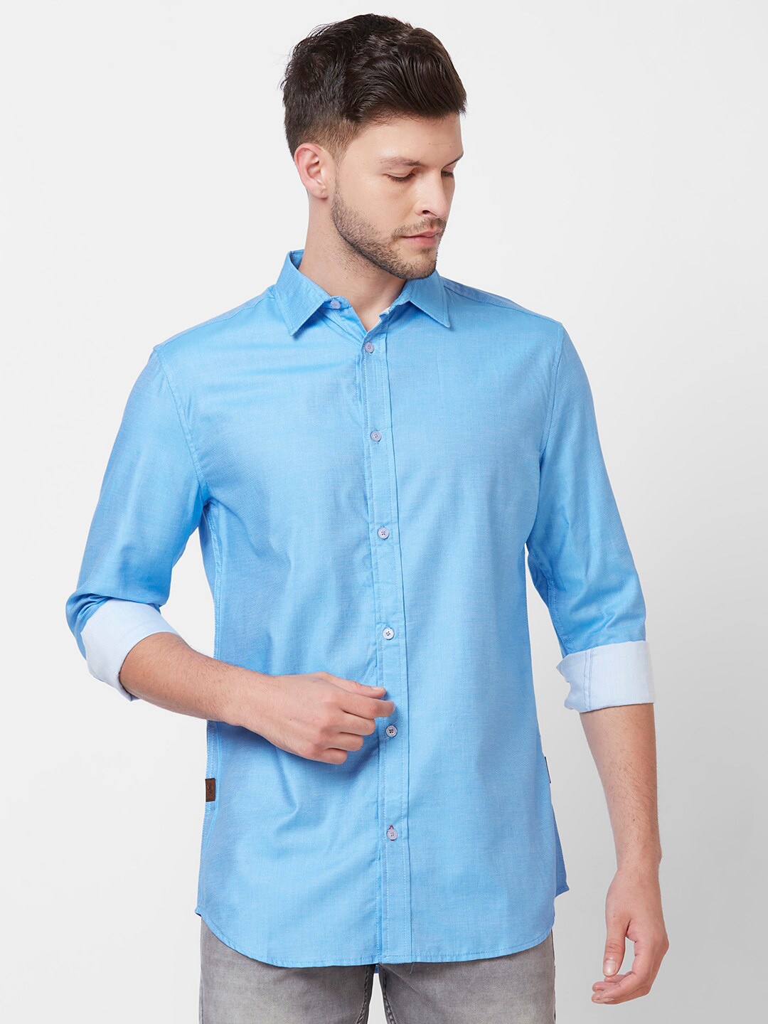 

GIORDANO Slim Fit Opaque Casual Shirt, Blue