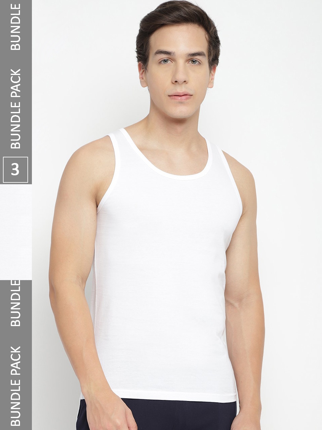 

La Intimo Pack Of 3 Anti Bacterial Pure Cotton Basic Vests, White